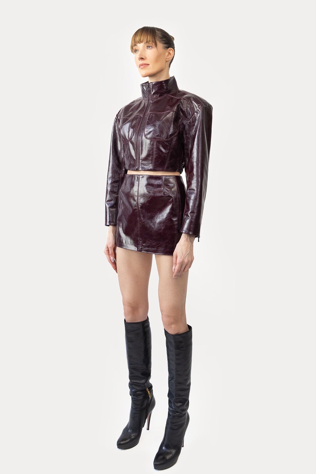 Cropped Jacket in Glazed Cow
