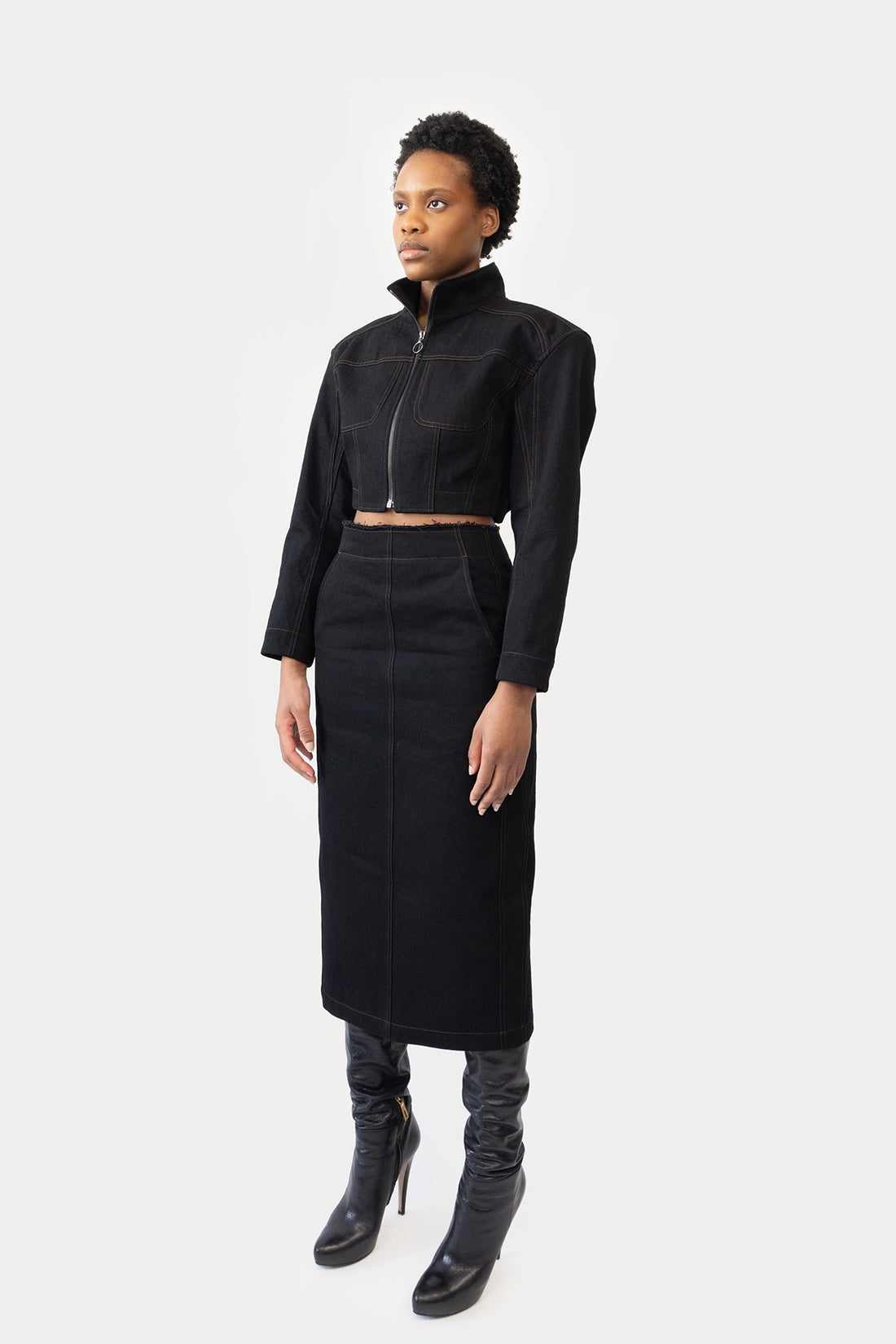 Cropped Jacket in Denim