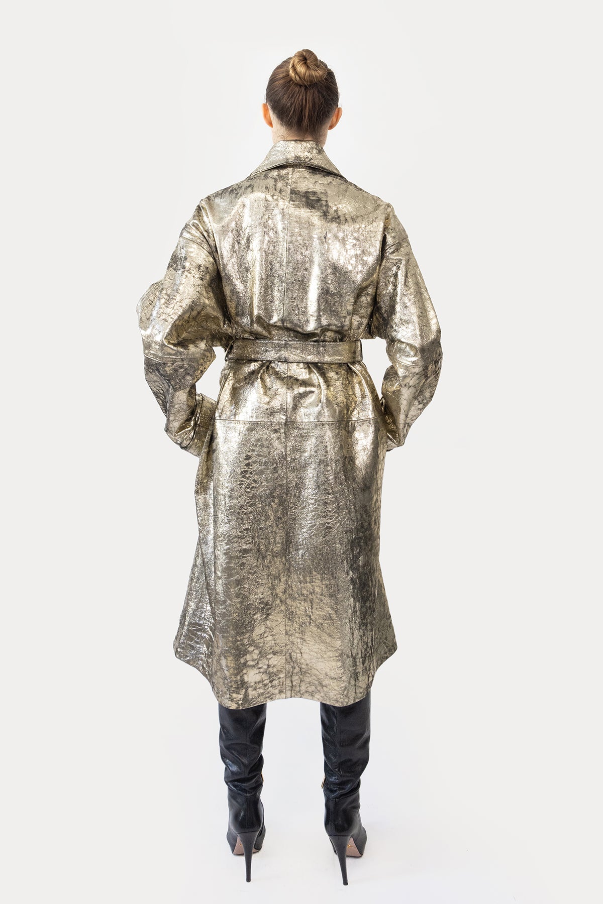 Robe Coat in Metallic Goat