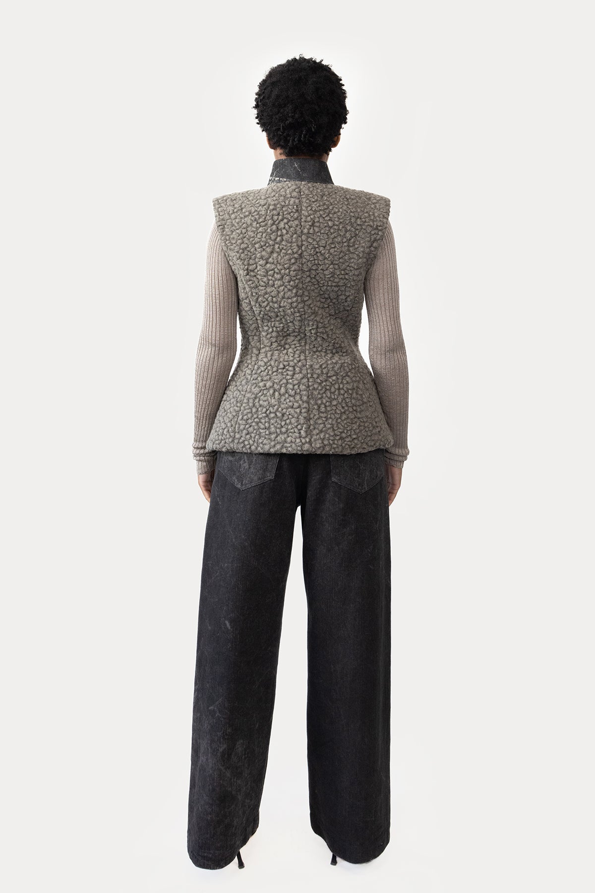 Hourglass Vest in Faux Shearling