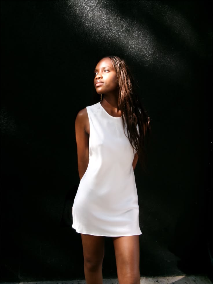 Muscle Tank Dress in Silk Charmeuse