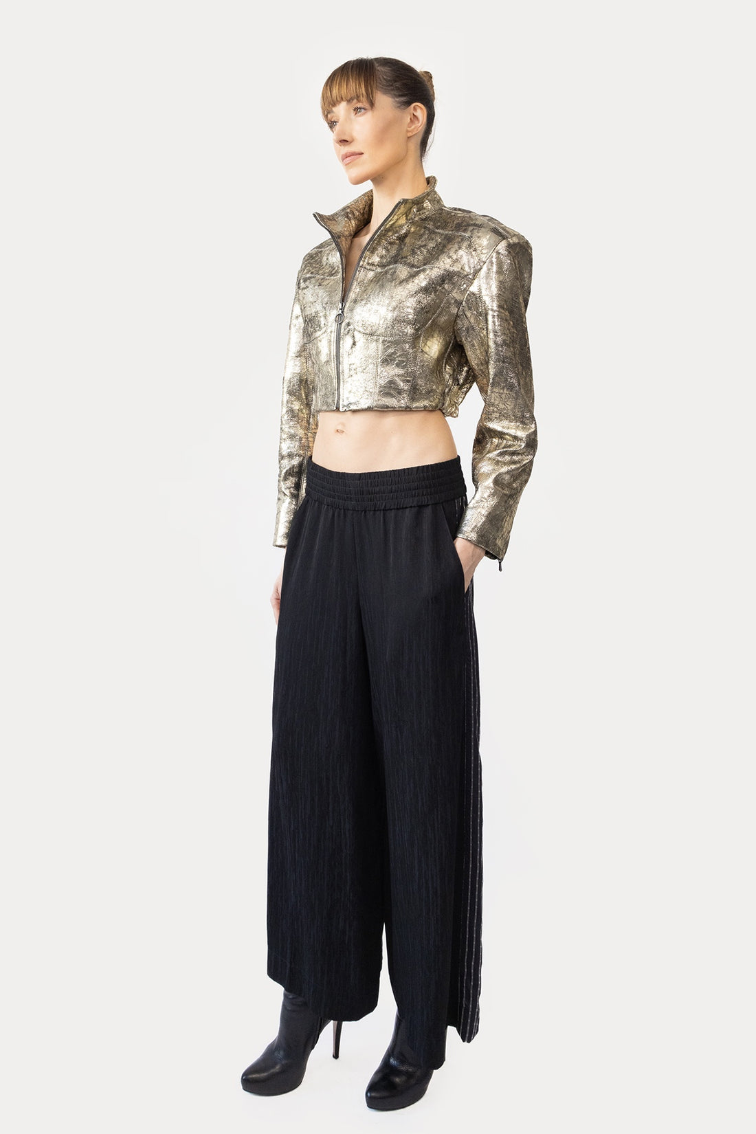 Drawstring Pant in Liquid Jacquard