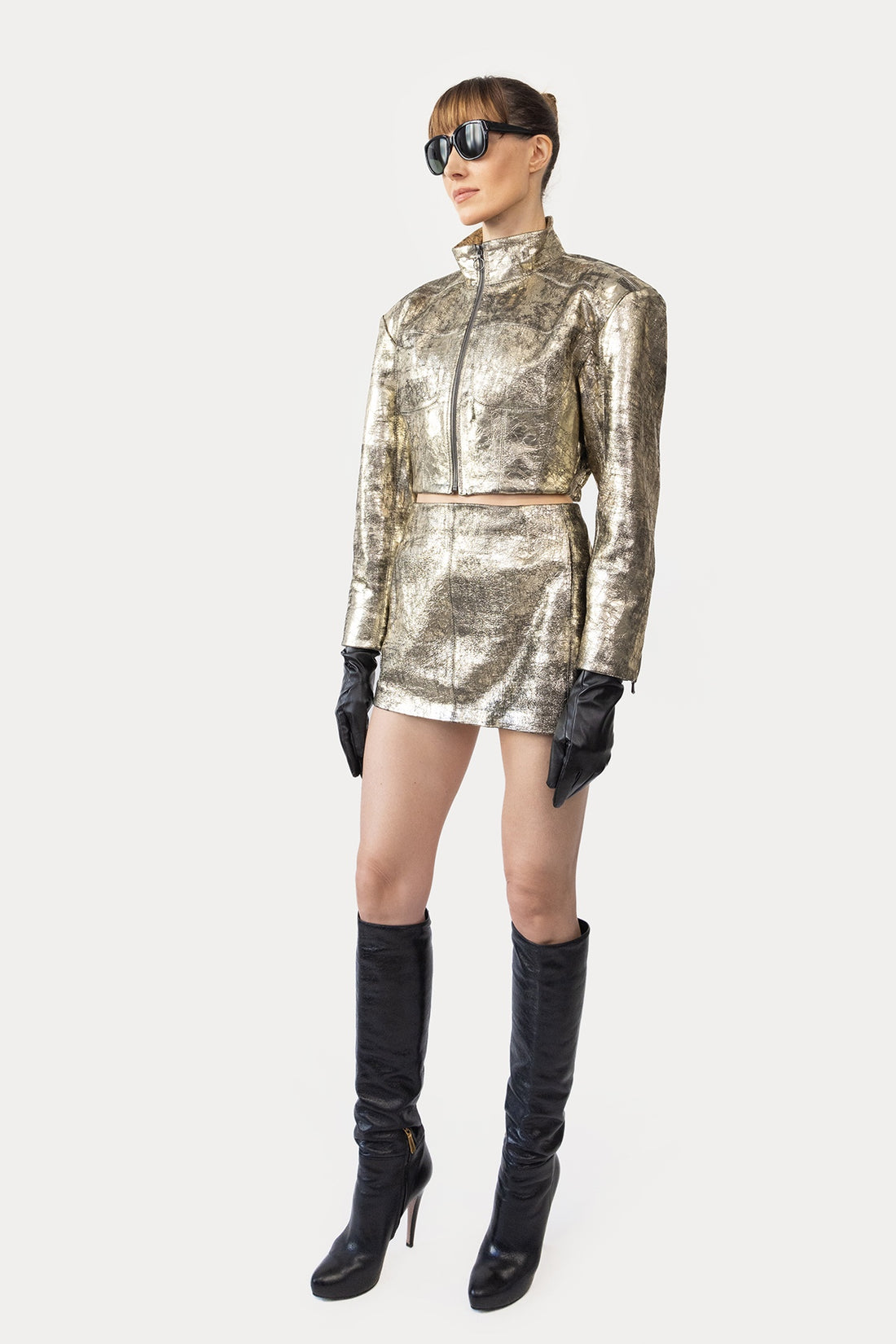 Mini Skirt in Metallic Goat