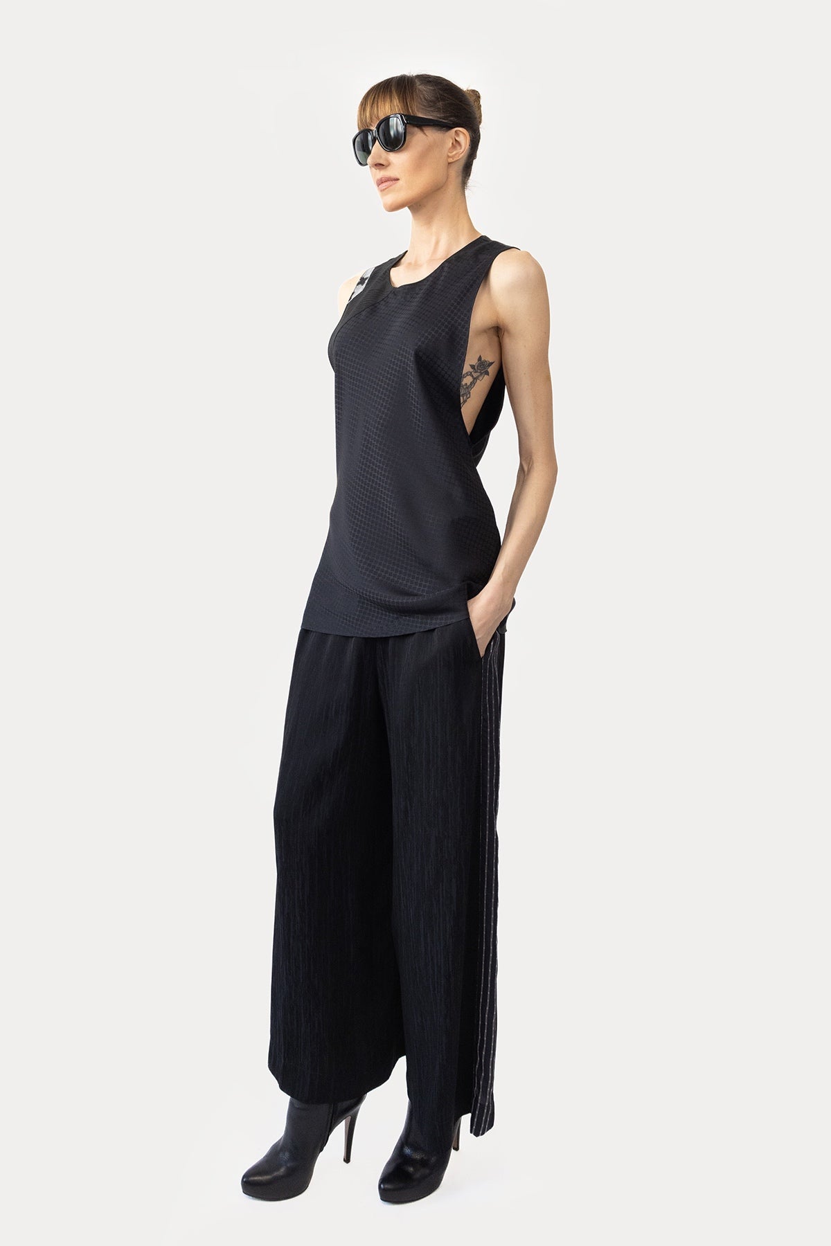 Super Mini Tank Dress in Bias Silk Combo