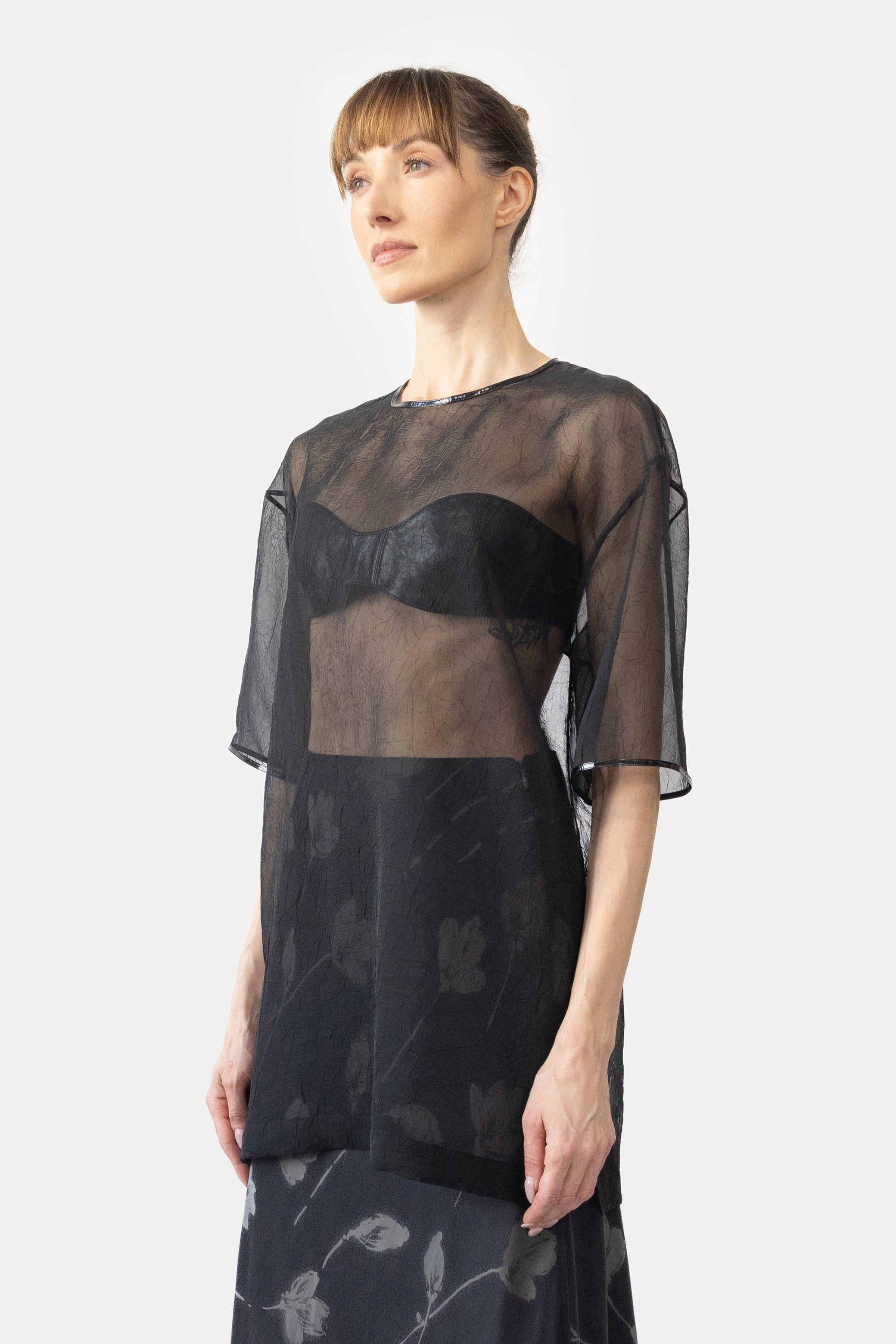 Oversize Tee in Crinkle Organza
