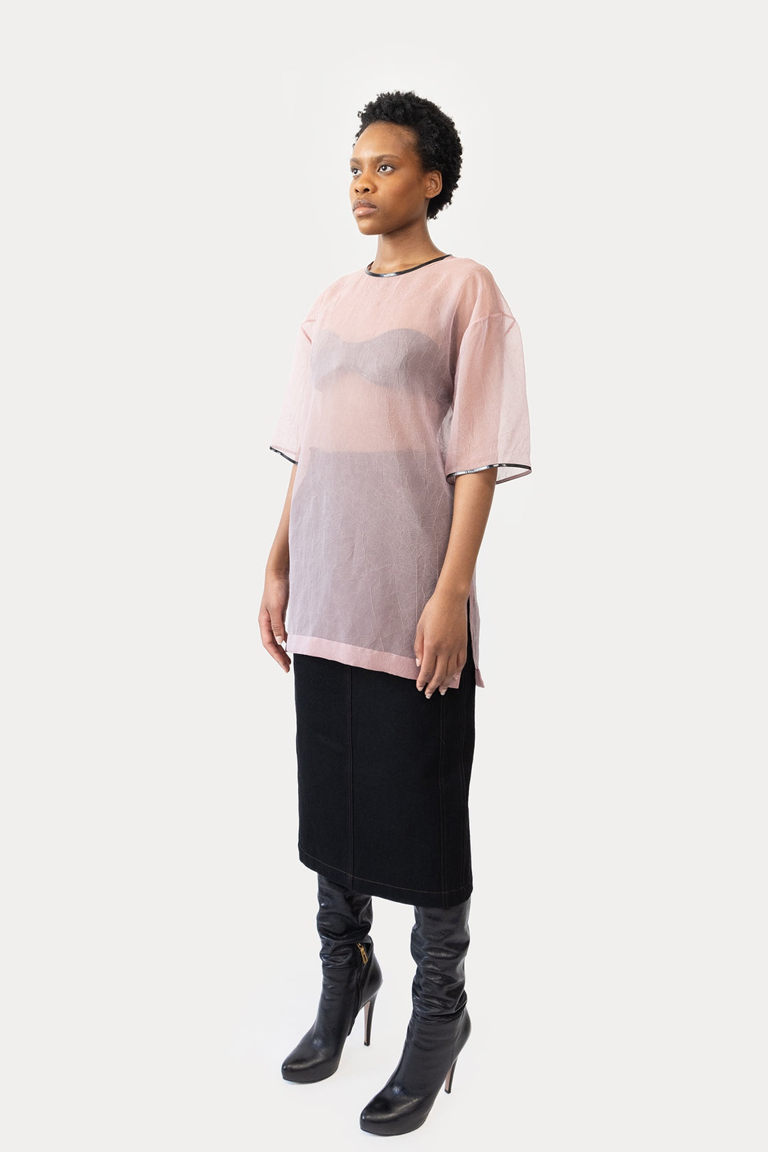 Oversize Tee in Crinkle Organza