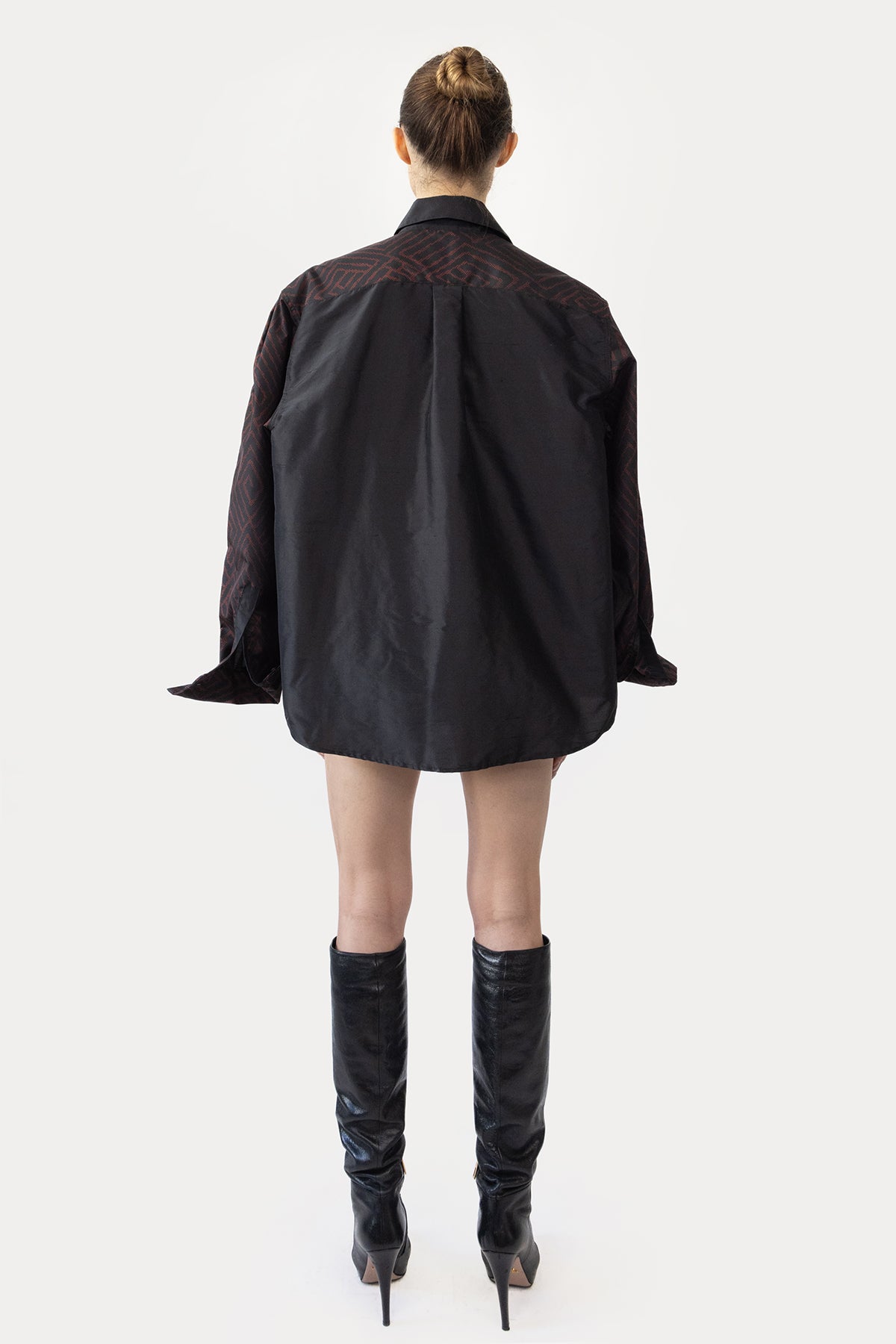 Oversize Shirt in Silk and Taffeta Combo