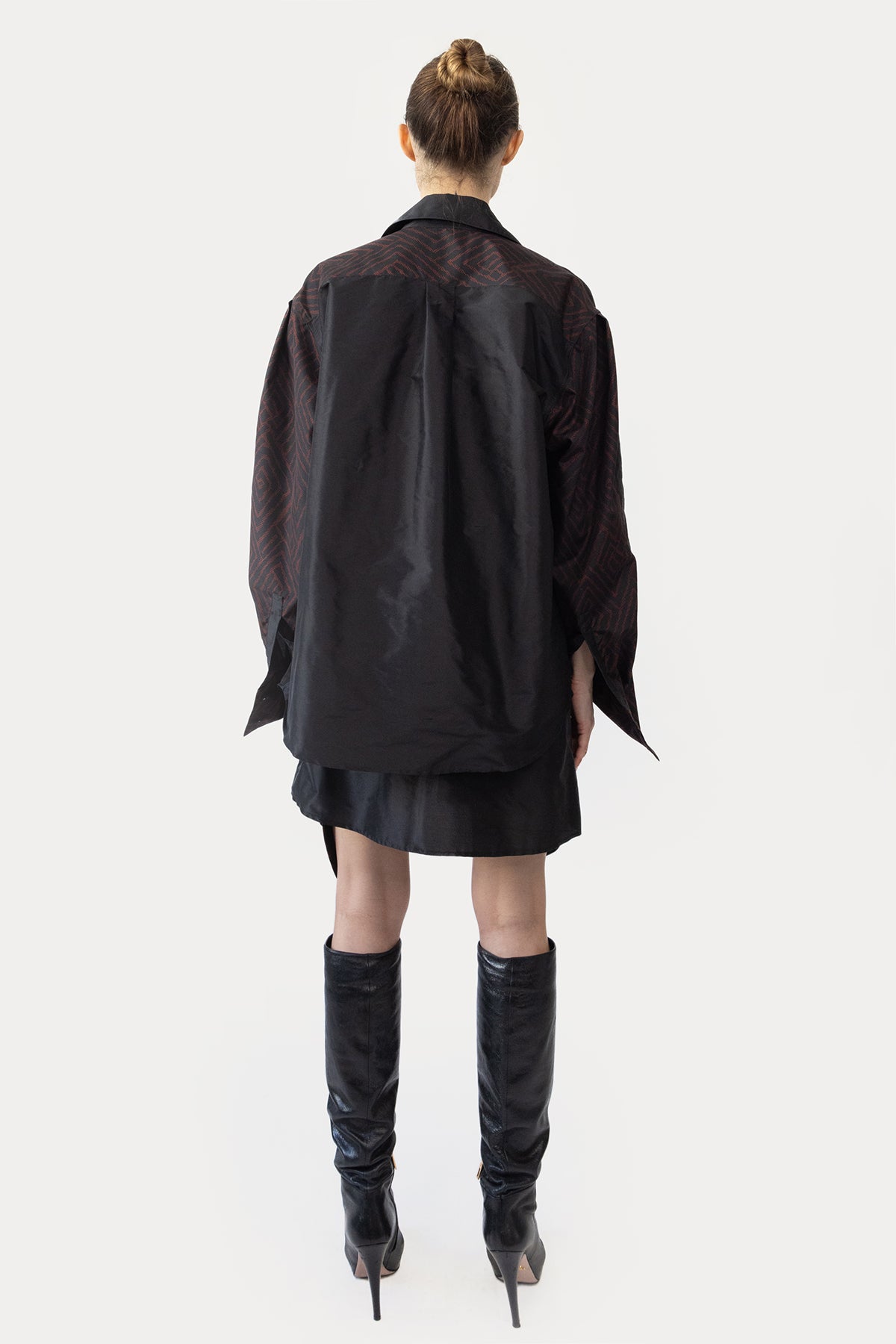 Oversize Shirt in Silk and Taffeta Combo