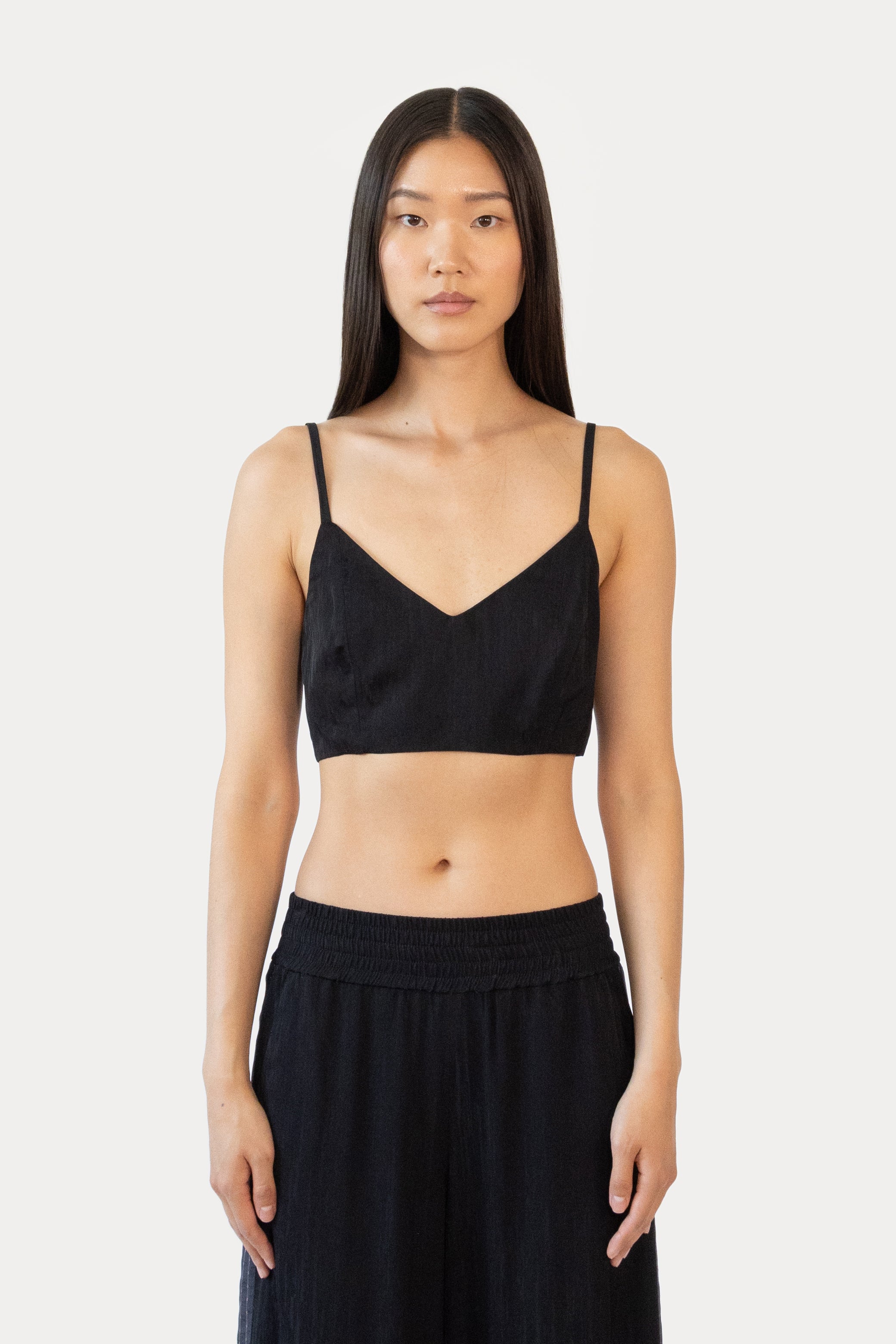 Crop Top in Silk and Liquid Jacquard