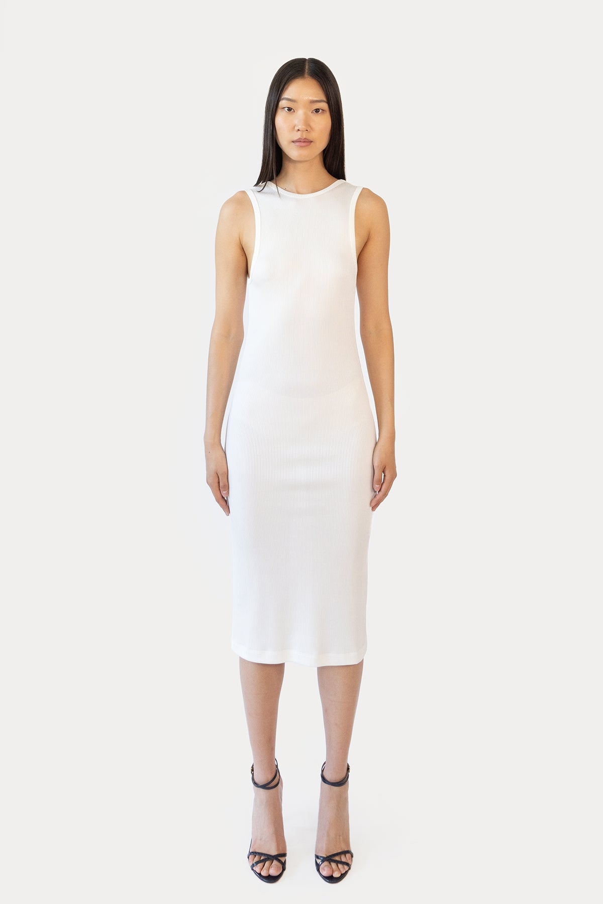 Open Back Dress in Liquid Rib