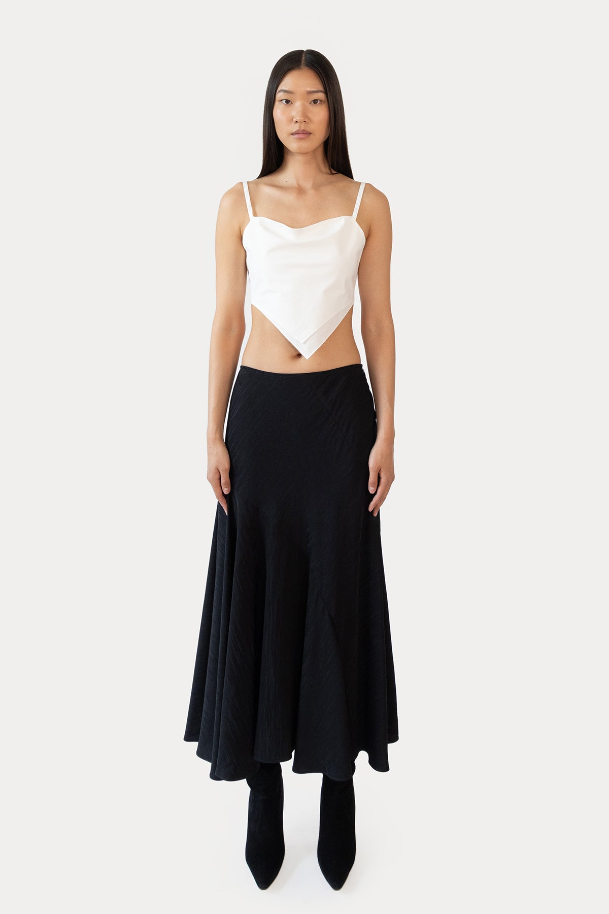 Flared Skirt in Liquid Jacquard