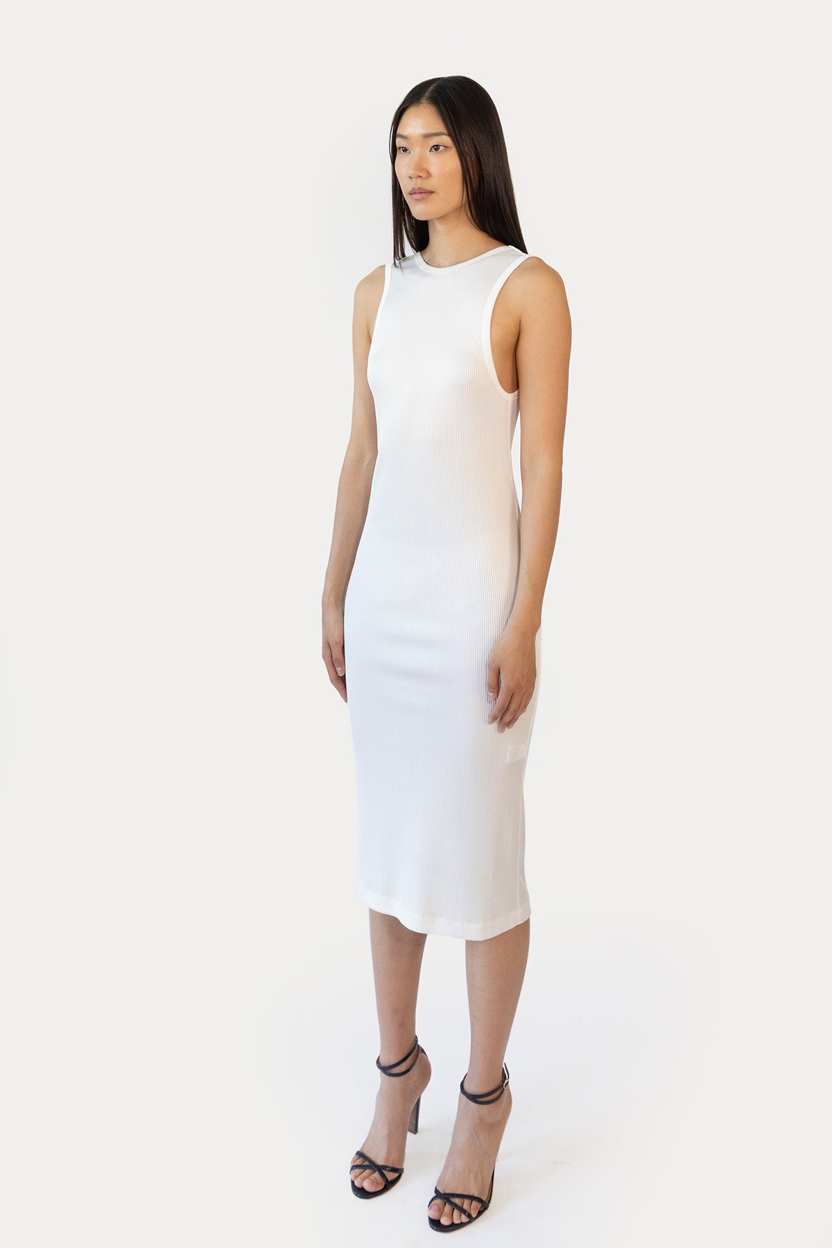 Open Back Dress in Liquid Rib