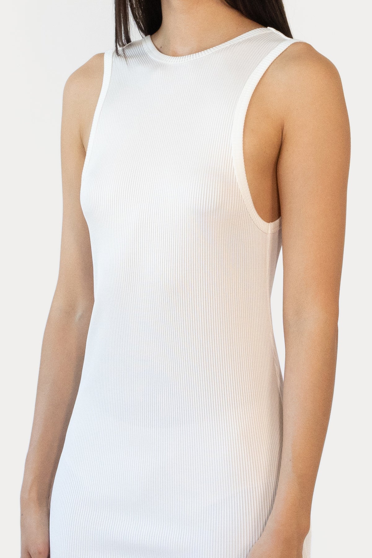 Open Back Dress in Liquid Rib