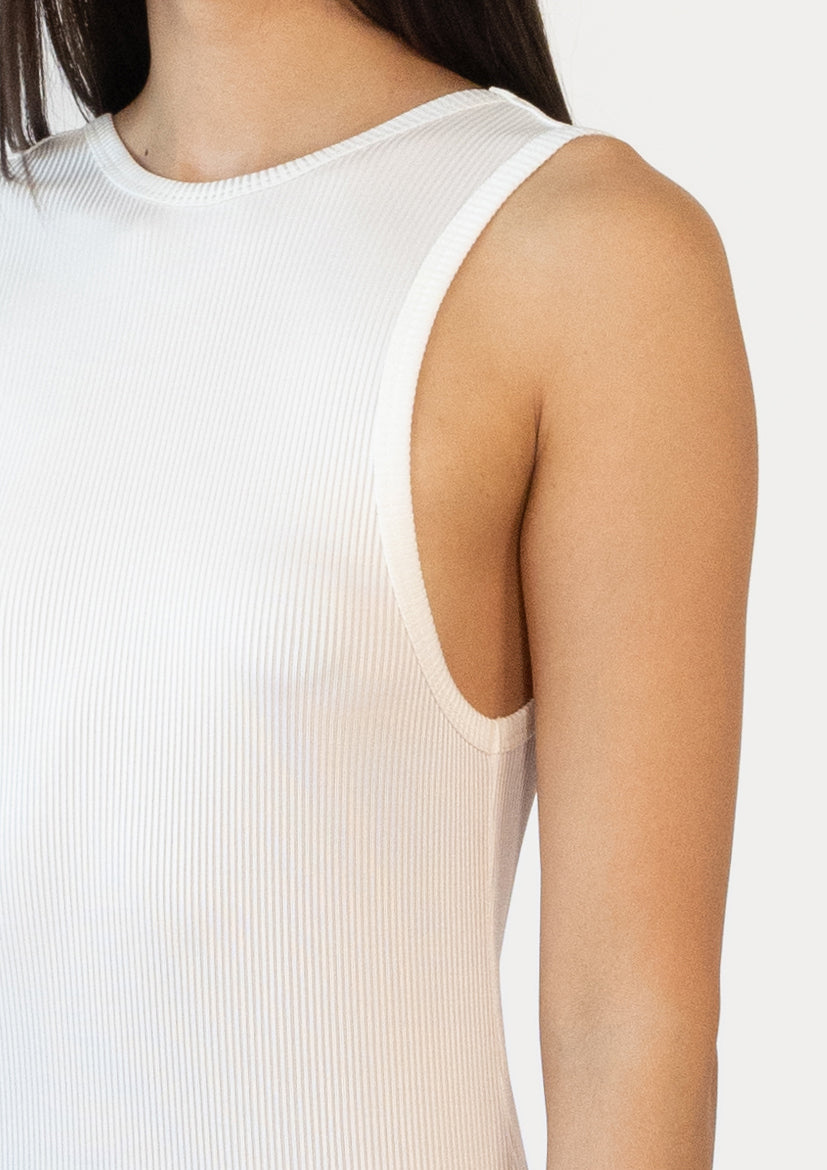 Open Back Dress in Liquid Rib