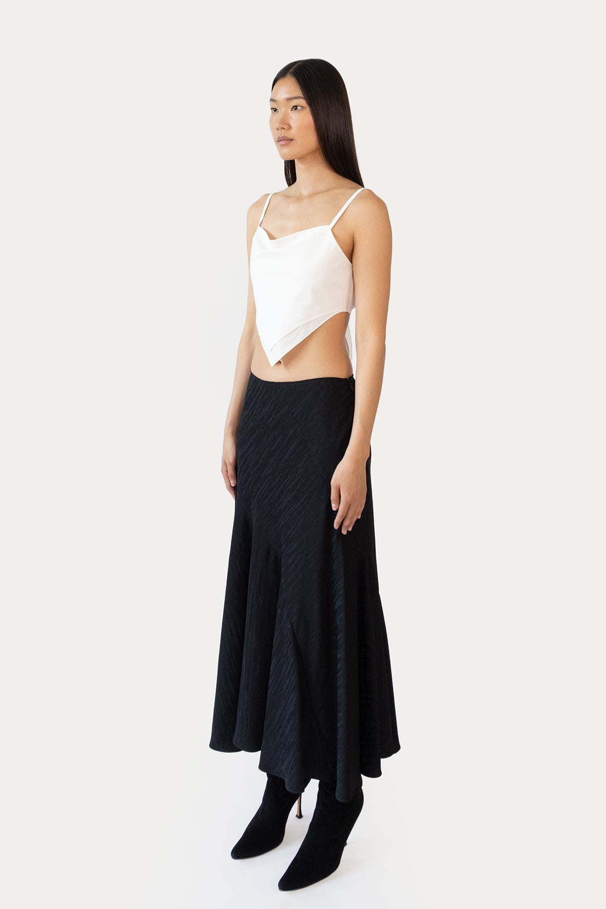 Flared Skirt in Liquid Jacquard