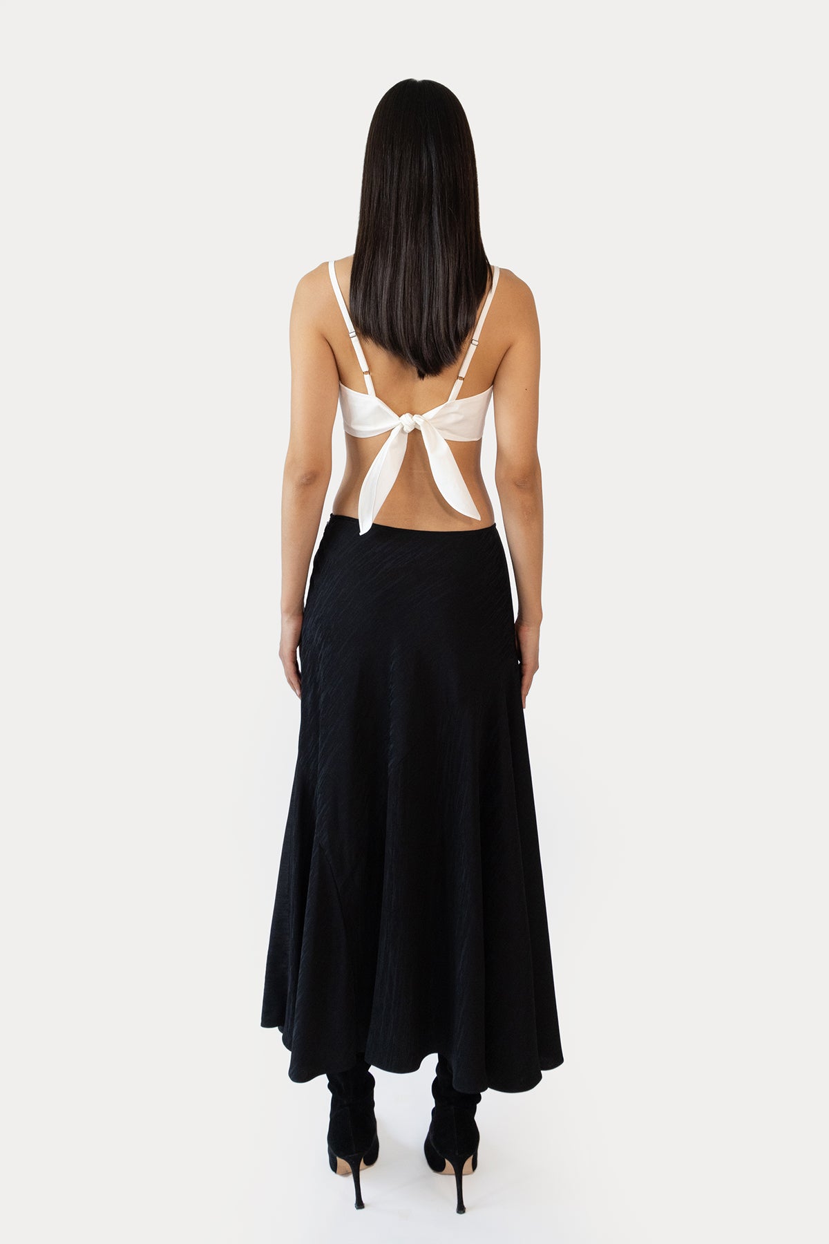 Flared Skirt in Liquid Jacquard